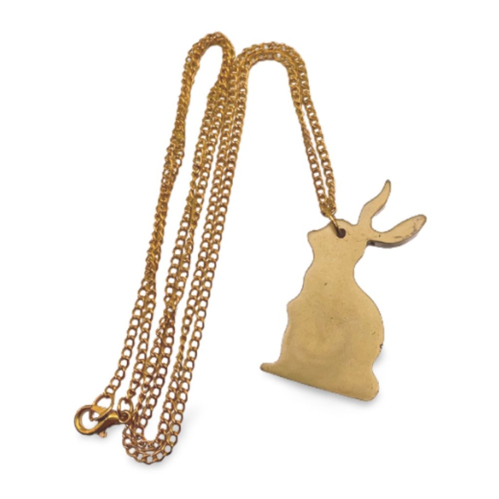 Golden bunny pendant necklace
